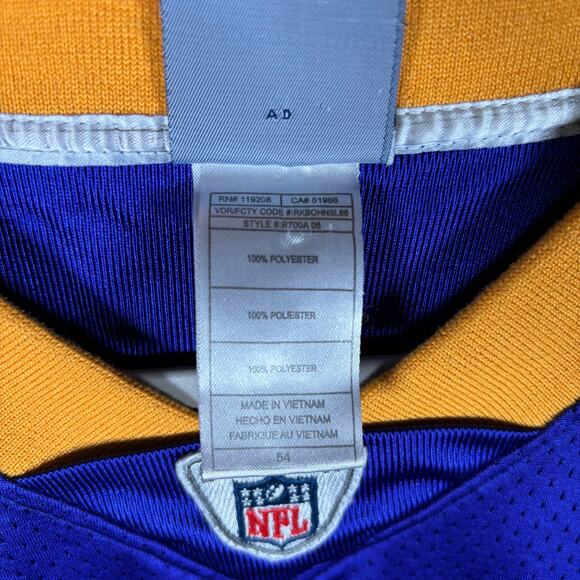 Favre Minnesota Vikings Jersey Reebok On Field Size 54 - Picture 6 of 6